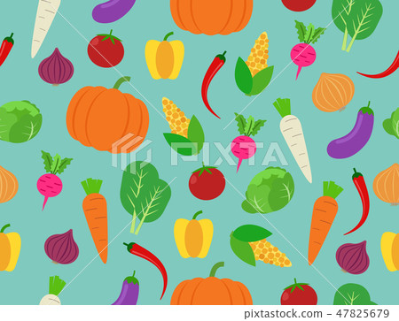 Seamless pattern of fresh vegetables on background - Stock Illustration ...
