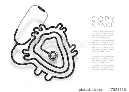 Heart shape made from Stethoscope cable black 47825810