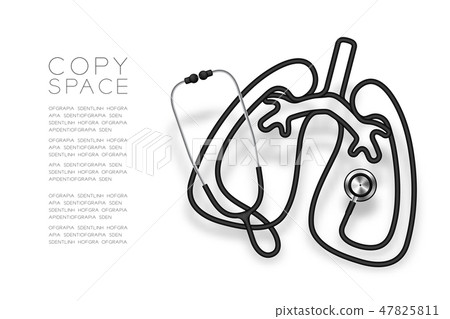 Lung shape made from Stethoscope cable black Lung shape made from Stethoscope cable black 47825811