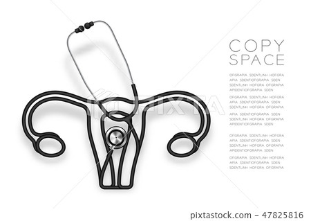 Ovary and uterus shape made from Stethoscope cable 47825816