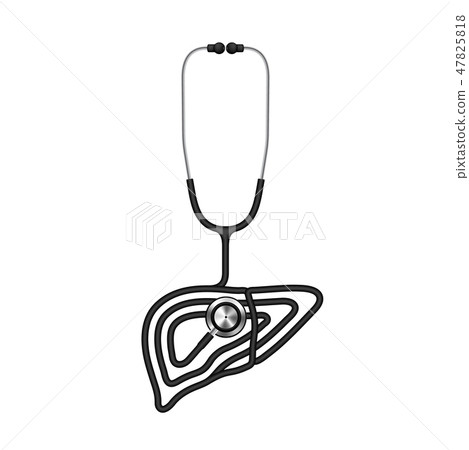 Liver shape made from Stethoscope cable black 47825818