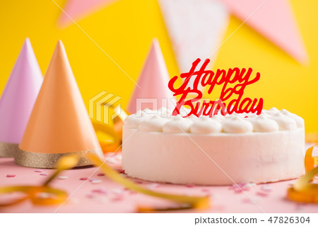 Party birthday background with cake 47826304