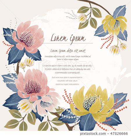 Vector illustration of a floral frame in spring - Stock Illustration ...