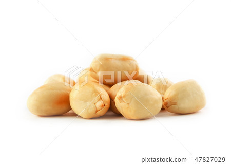 Roasted peanuts peeled and isolated on a white background 47827029