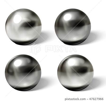 Steel balls on white surface realistic vector Steel balls on white surface realistic vector 47827966