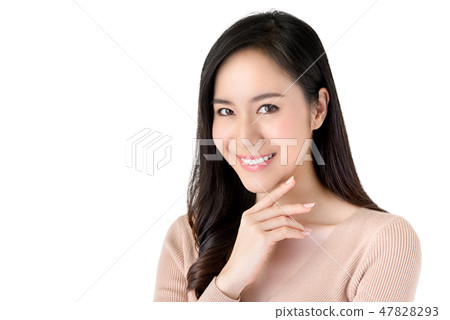 Beautiful radiant smiling young Asian woman 47828293