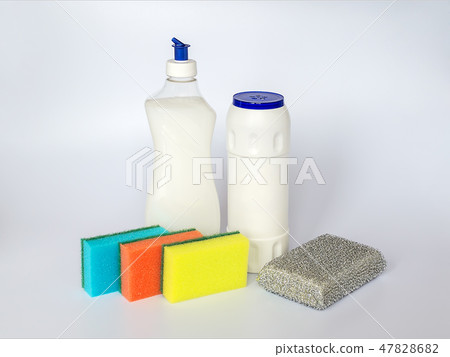 Dishwashing liquid, scouring powder, foam sponges 47828682