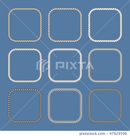 Square nautical ropes vector frames set 47829506