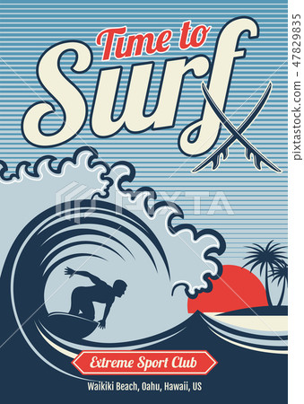 Surfing vector hawaii t-shirt vector vintage design Surfing vector hawaii t-shirt vector vintage design 47829835