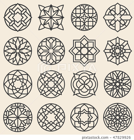 Arabesque ornaments. Vector star logo design template in arabic style 47829926