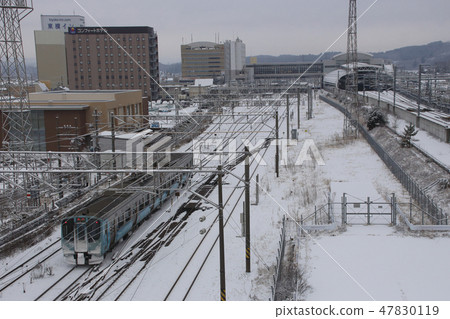 Hachinohe Station and Blue Forest Railway Line 703 train 47830119