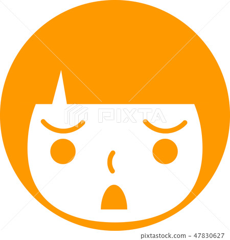 Facial expression circle icon Vector troubled 47830627