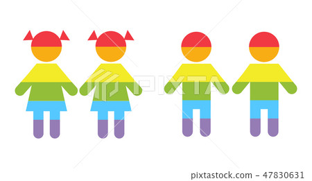 Gay family LGBT rights raibow icons white Gay family LGBT rights raibow icons white 47830631