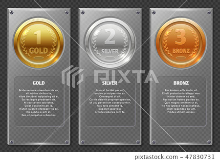 Sports or business vector infographics with winners award medals Sports or business vector infographics with winners award medals 47830731