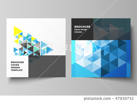 The minimal vector illustration of editable layout of two square format covers design templates for The minimal vector illustration of editable layout of two square format covers design templates for 47830732