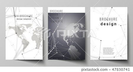 Vector layout of A4 format cover mockups design templates for brochure, flyer, booklet. Futuristic 47830741