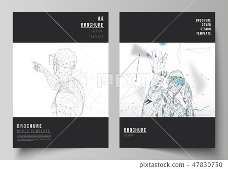 The vector layout of A4 format modern cover mockups design templates for brochure, magazine, flyer The vector layout of A4 format modern cover mockups design templates for brochure, magazine, flyer 47830750