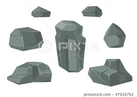 Stones and rocks cartoon vector boulders set Stones and rocks cartoon vector boulders set 47830762