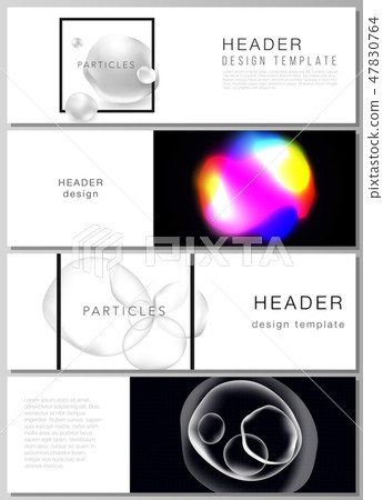 The vector layout of headers, banner design templates. SPA and healthcare design, sci-fi technology 47830764