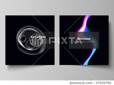 The vector layout of two square format covers design templates for brochure, flyer, magazine. Sci-fi The vector layout of two square format covers design templates for brochure, flyer, magazine. Sci-fi 47830766