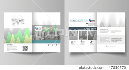 The minimalistic vector illustration of the editable layout of two A4 format modern covers design 47830770