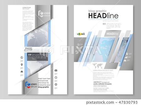 The abstract minimalistic vector illustration of the editable layout of two modern blog graphic 47830793