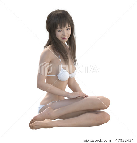 Female dissection muscle 3DCG illustration material 47832434