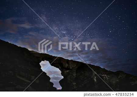 Jogashima horse's back gate and Milky Way Jogashima horse's back gate and Milky Way 47833234