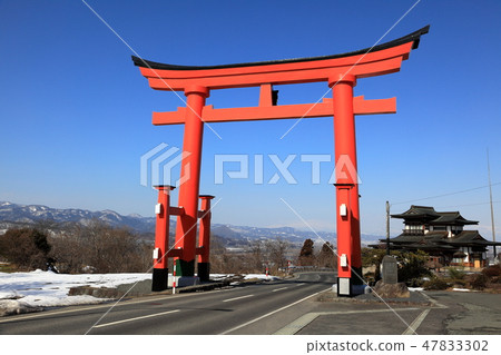 Zaoyama shrine One torii gate Zaoyama shrine One torii gate 47833302
