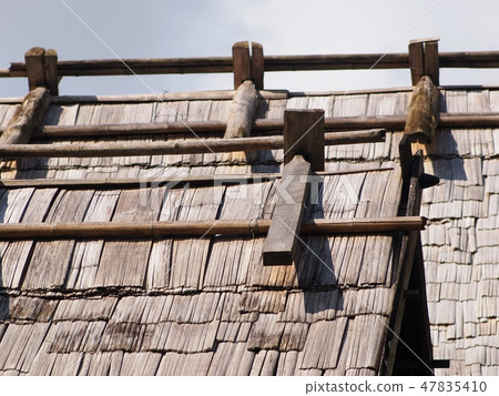 bamboo wooden roof works detail of THAI, TAI house 47835410