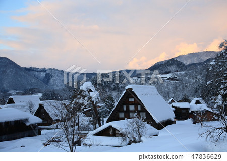Shirakawago Ogimachi Gassho Village Evening View [Gifu Prefecture Shirakawa Village] 47836629