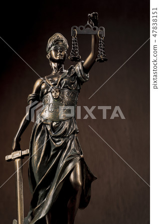 Themis Statue Justice Scales Law Lawyer Business Concept. 47838151