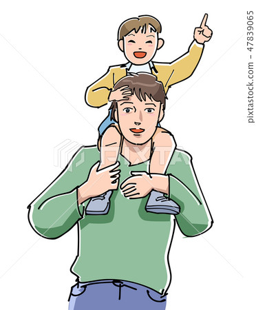 A father to play a shoulder 47839065