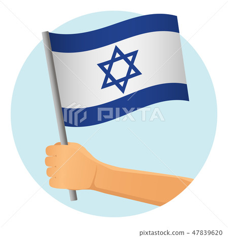 Israel flag in hand Israel flag in hand 47839620