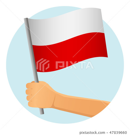 Poland flag in hand 47839660