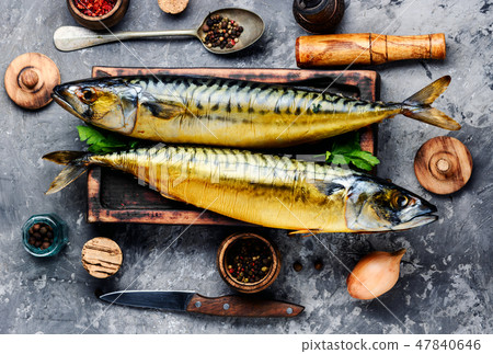 Smoked fish mackerel 47840646