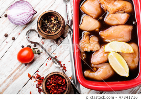 Pickled raw meat 47841716