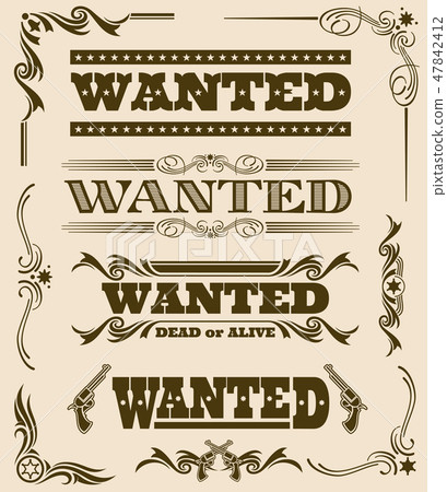 wanted dead or alive Stock Illustration