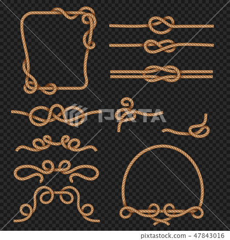Rope border and frames with knots vector marine design elements 47843016