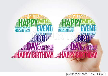 Happy 22nd birthday word cloud collage 47843373