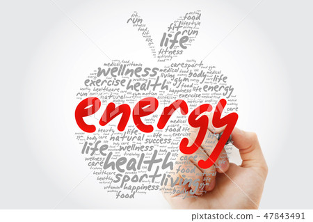 ENERGY apple word cloud with marker ENERGY apple word cloud with marker 47843491