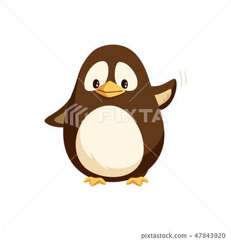 Penguin Waving Left Wing and Sending Greetings Penguin Waving Left Wing and Sending Greetings 47843920