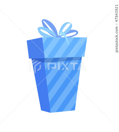 Wrapped Christmas Present 3D Icon, Vector Gift Box Wrapped Christmas Present 3D Icon, Vector Gift Box 47843921