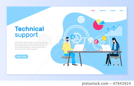 Technical Support Online Web Page, Operators Aid - Stock Illustration ...