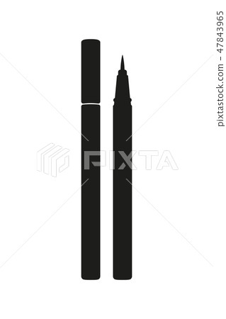 Black and white waterproof eyeliner pen silhouette 47843965