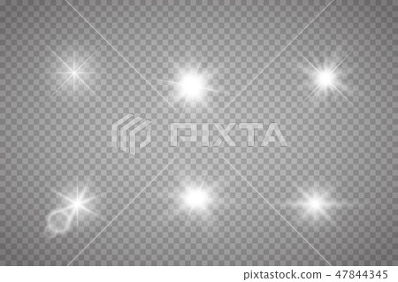 Set of Glowing Light Stars Set of Glowing Light Stars 47844345