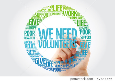 WE NEED VOLUNTEERS word cloud collage 47844566