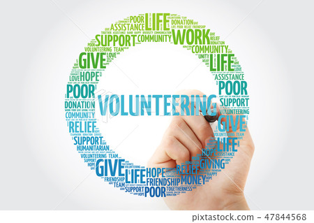 Volunteering word cloud collage with marker Volunteering word cloud collage with marker 47844568