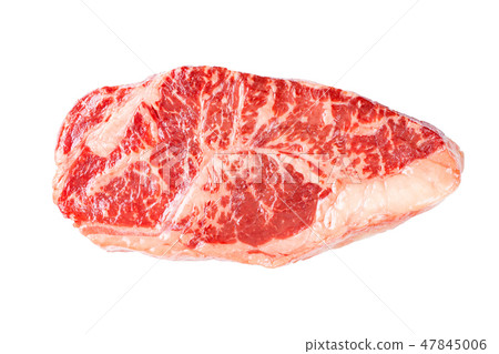 Raw striploin beef steak isolated against white. Raw striploin beef steak isolated against white. 47845006