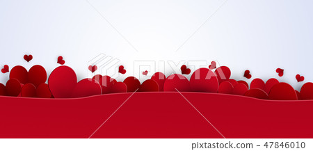 Valentines day Red Hearts Banner 47846010